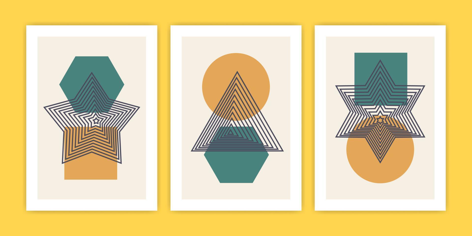 Collection of Abstract Geometric Shape Poster Illustration vector