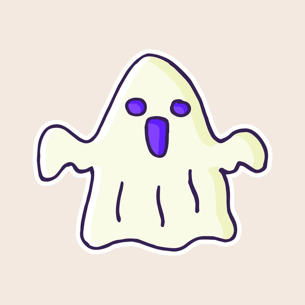 Vector Spooky Ghost Halloween illustration.