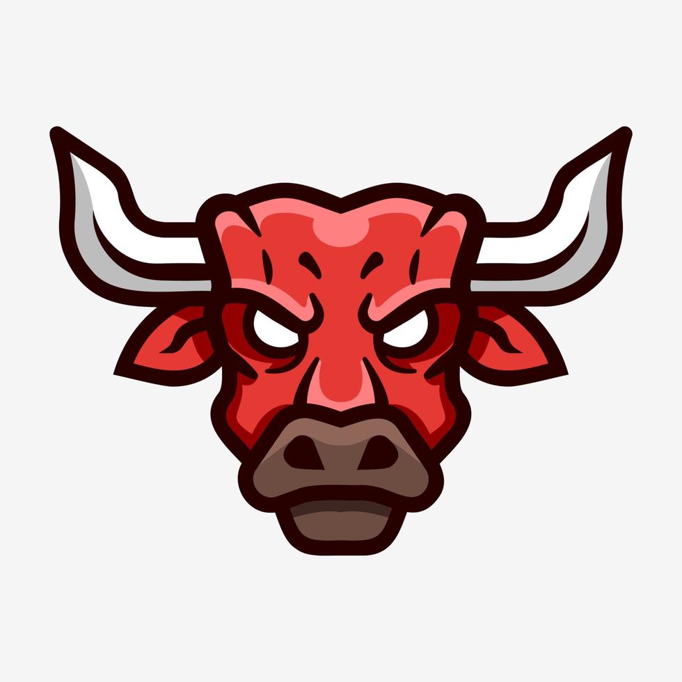 logotipo de deporte de mascota de cabeza de toro vector
