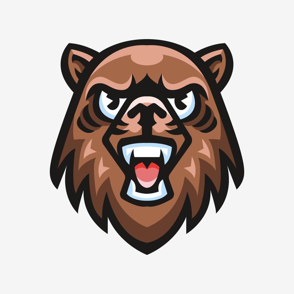 Ilustración de mascota de logotipo deportivo de oso vector