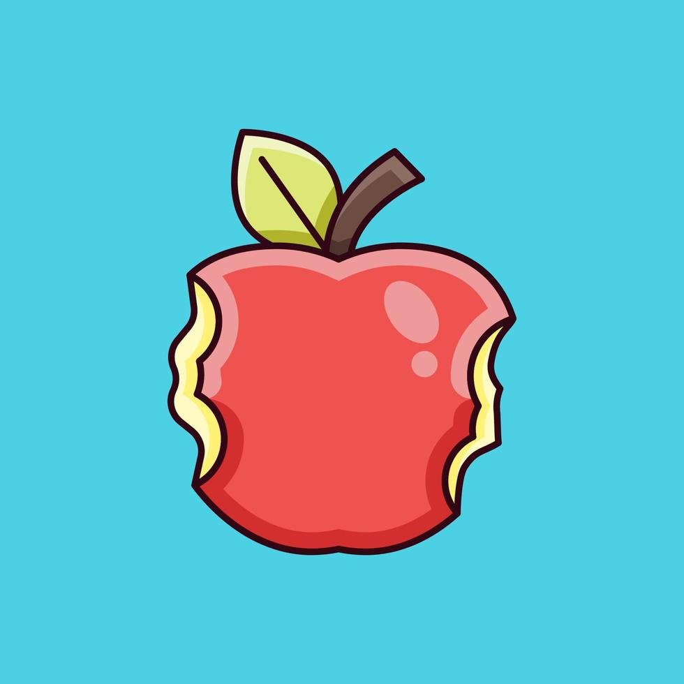 ilustración de icono de manzana mordida roja vector