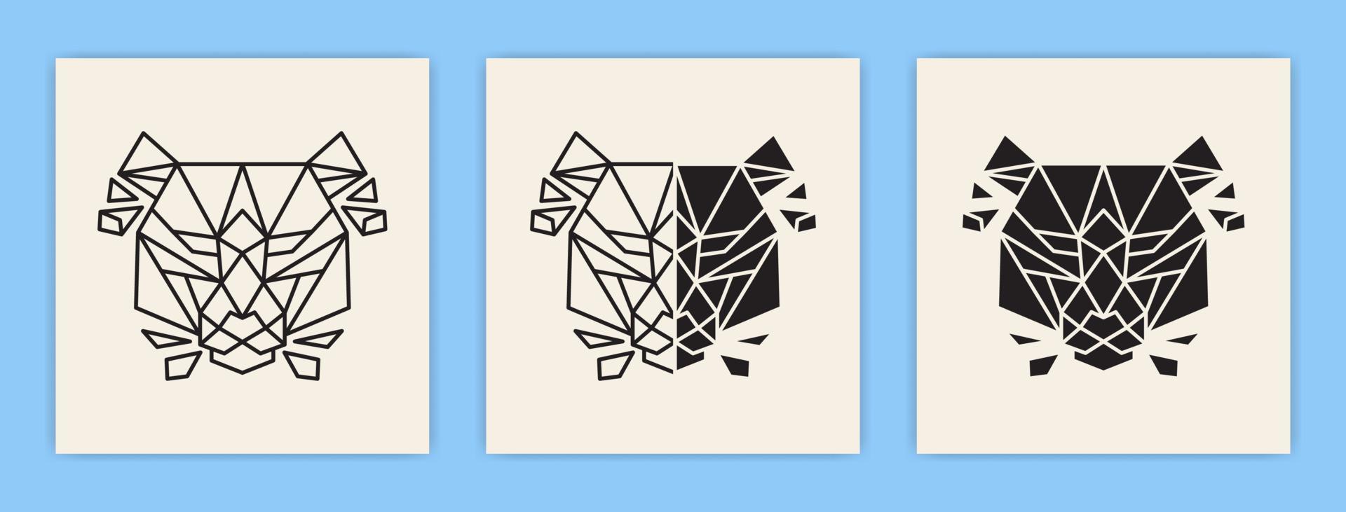 Polygonal and Geometric Bear Illustration Poster vector