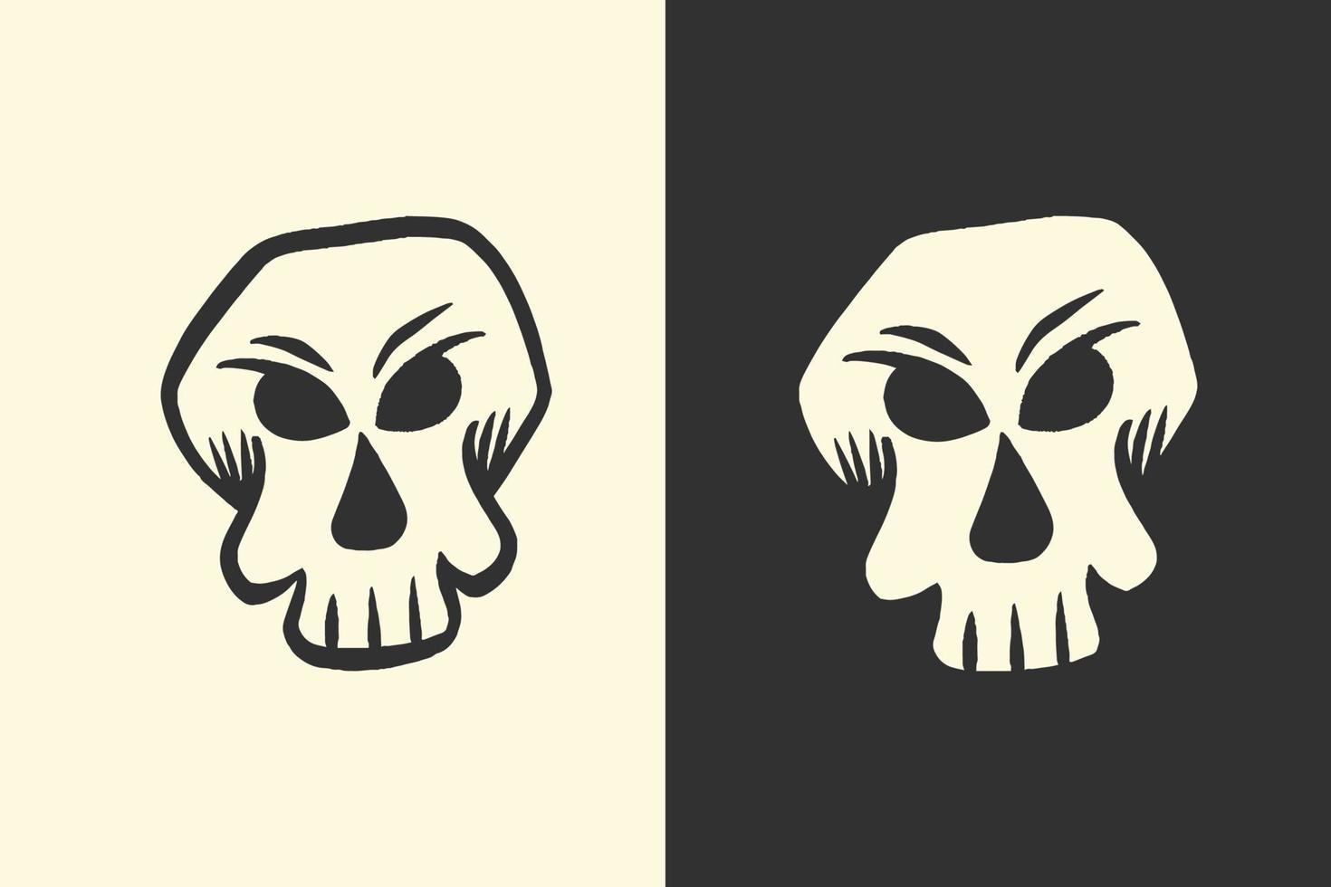 Ilustración de cabeza de calavera para diseño de camiseta vector