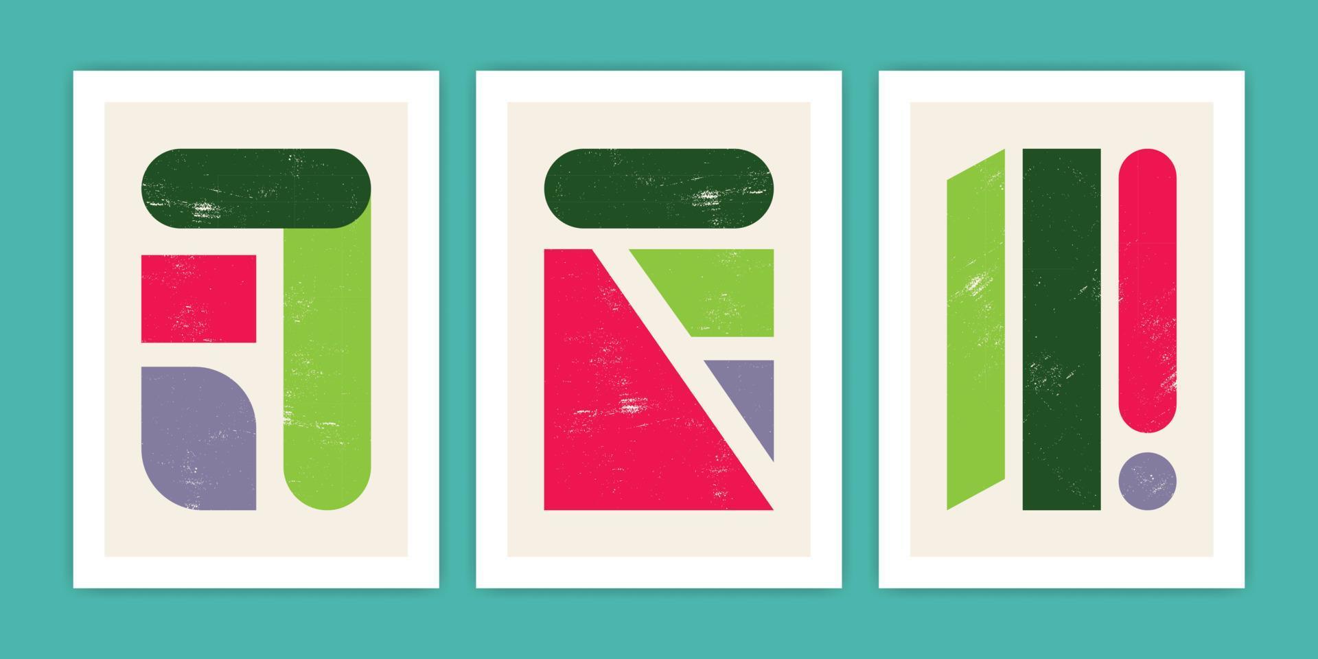 Set of Abstract Geometric Shape Poster vector