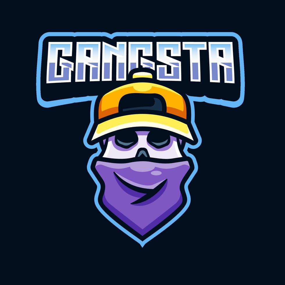 logotipo del cráneo gangsta vector