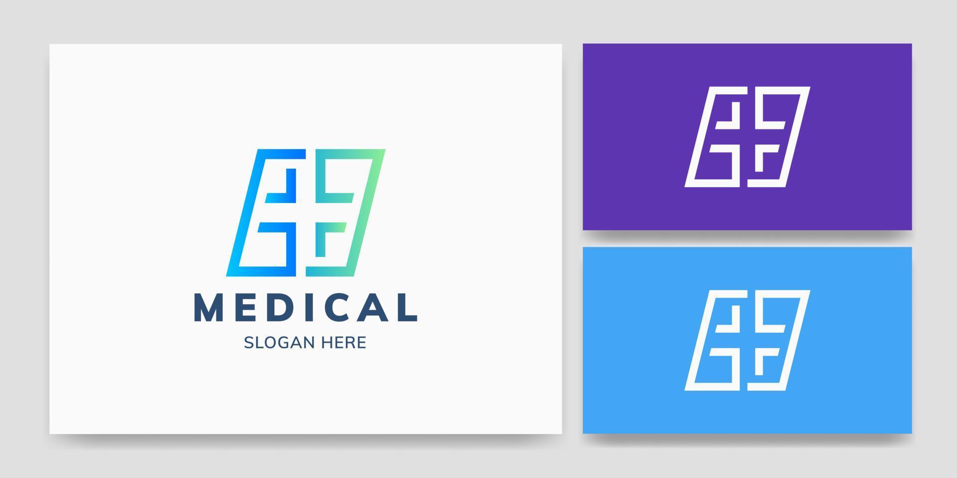 moderno concepto de logotipo médico o sanitario vector