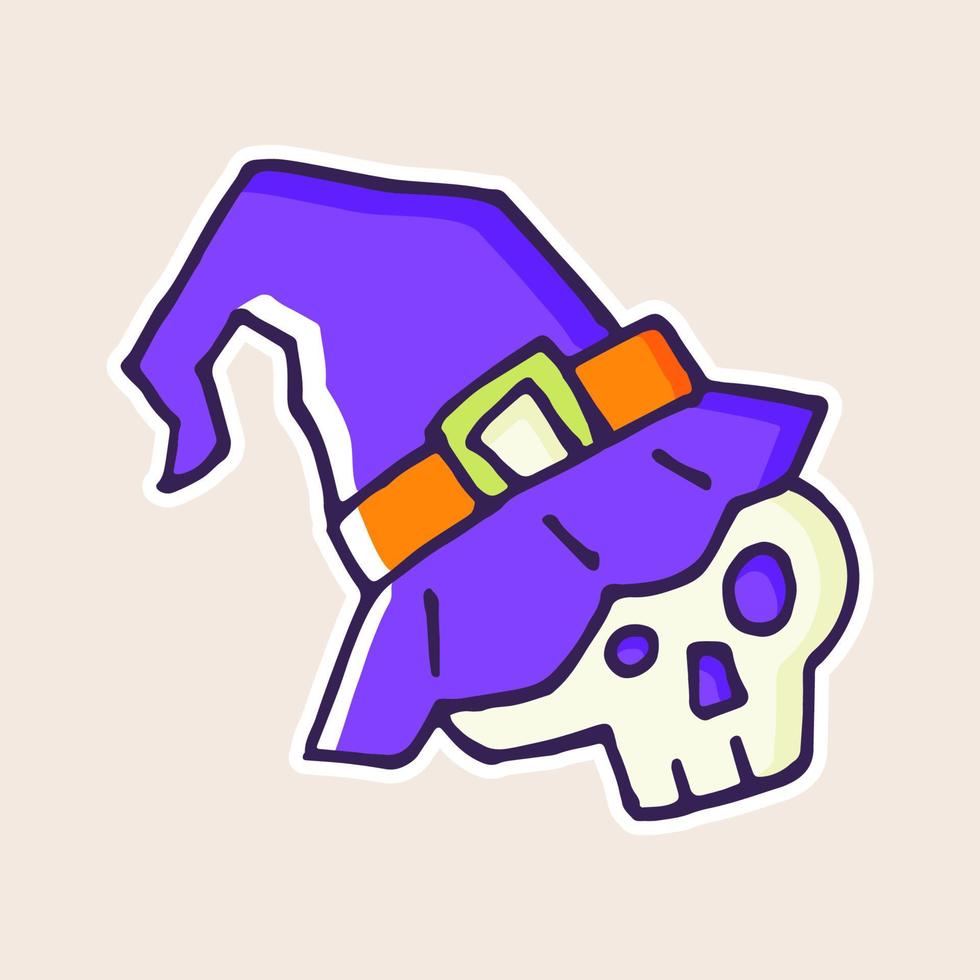 Witch Skull Halloween Element vector