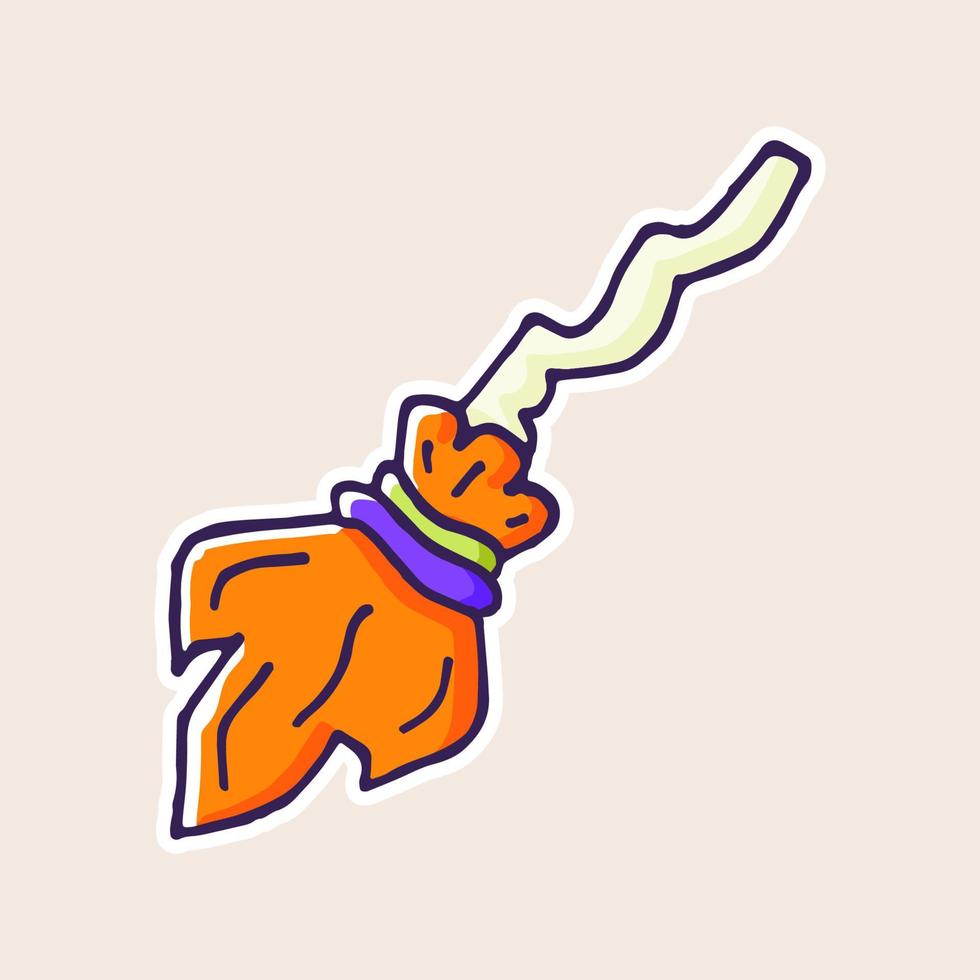 Witch Broomstick Halloween Element vector