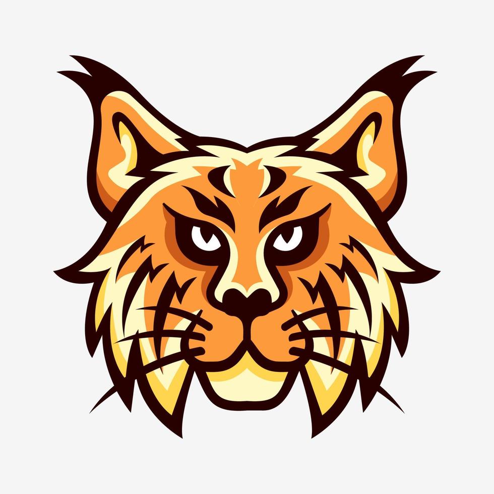 logotipo de deporte de mascota de cabeza de lince vector