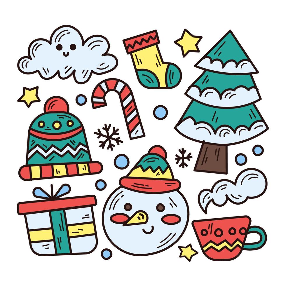 Doodle Collection of Winter Theme Illustration vector