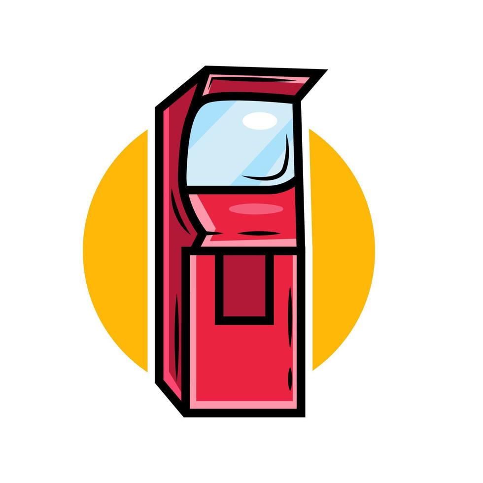 vector illustration colorful flat design arcade machine, old school game