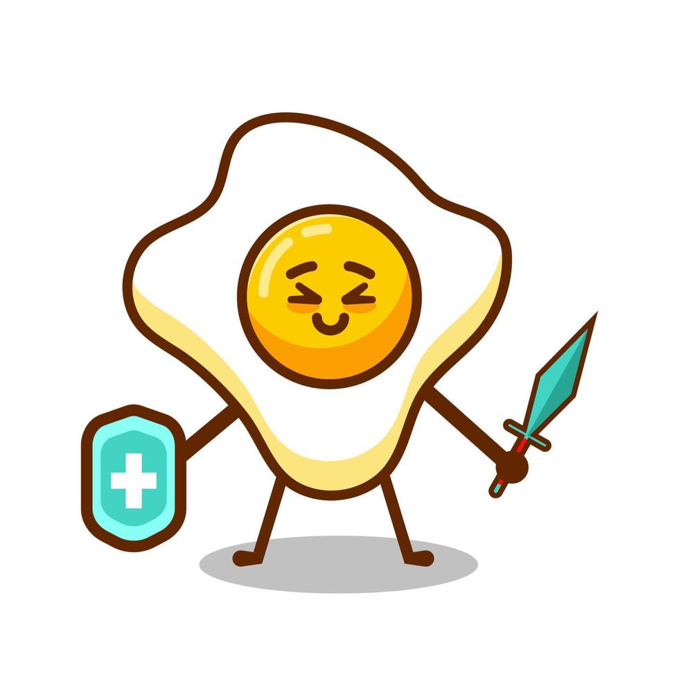 flat design cartoon illustration, live scrambled eggs vector