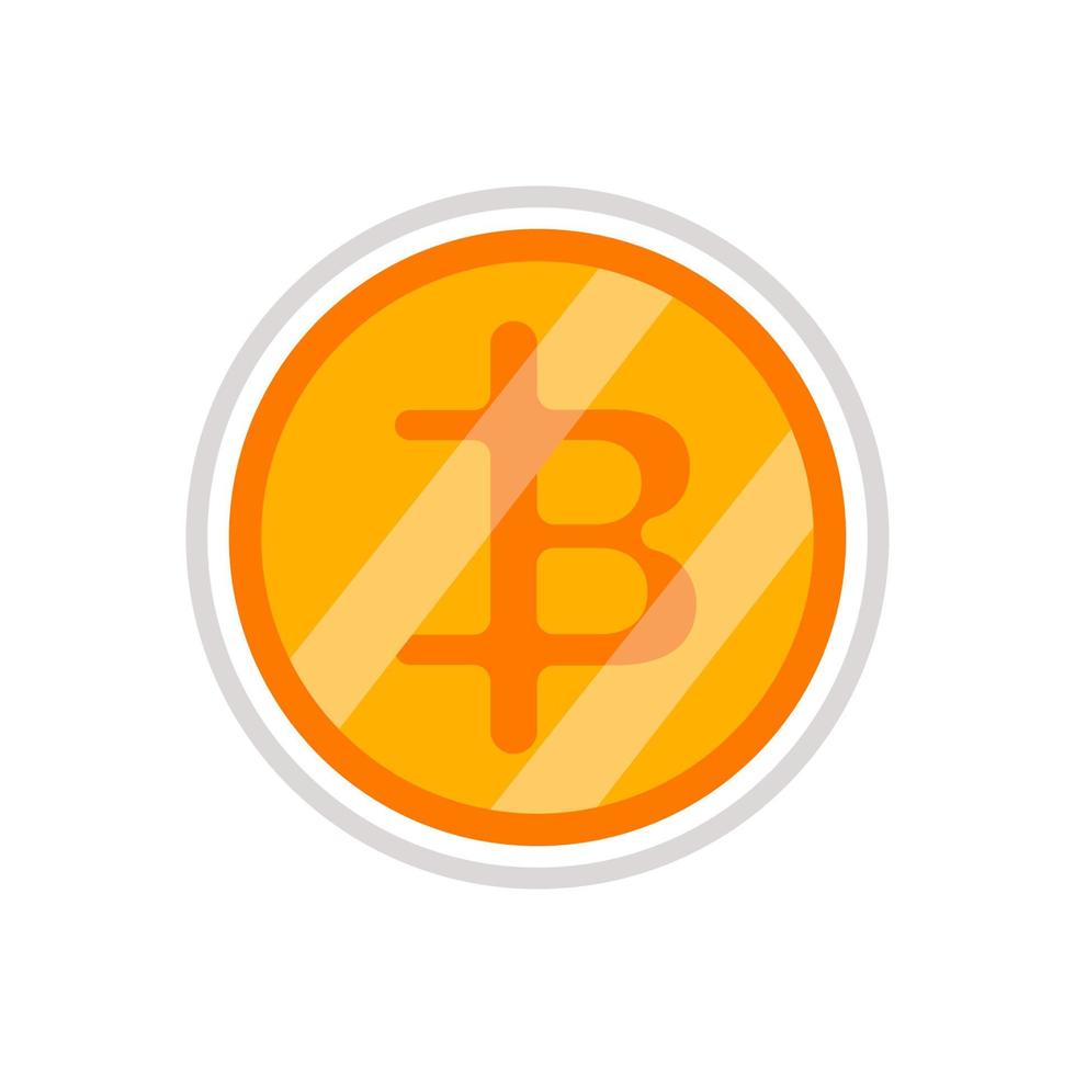 sparkling bitcoin coin simple colorful illustration design vector