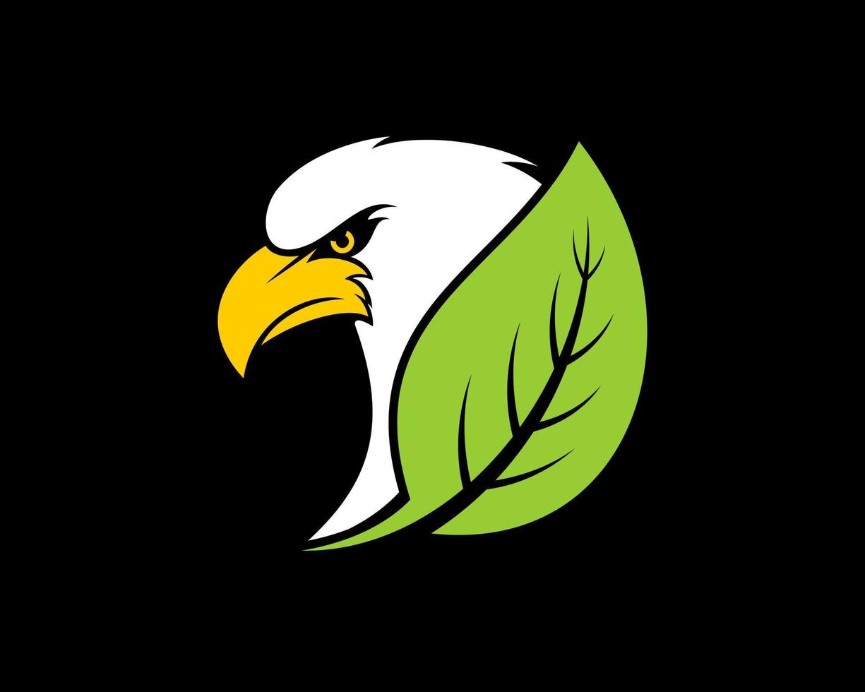 Nature leaf with luxury eagle head vector