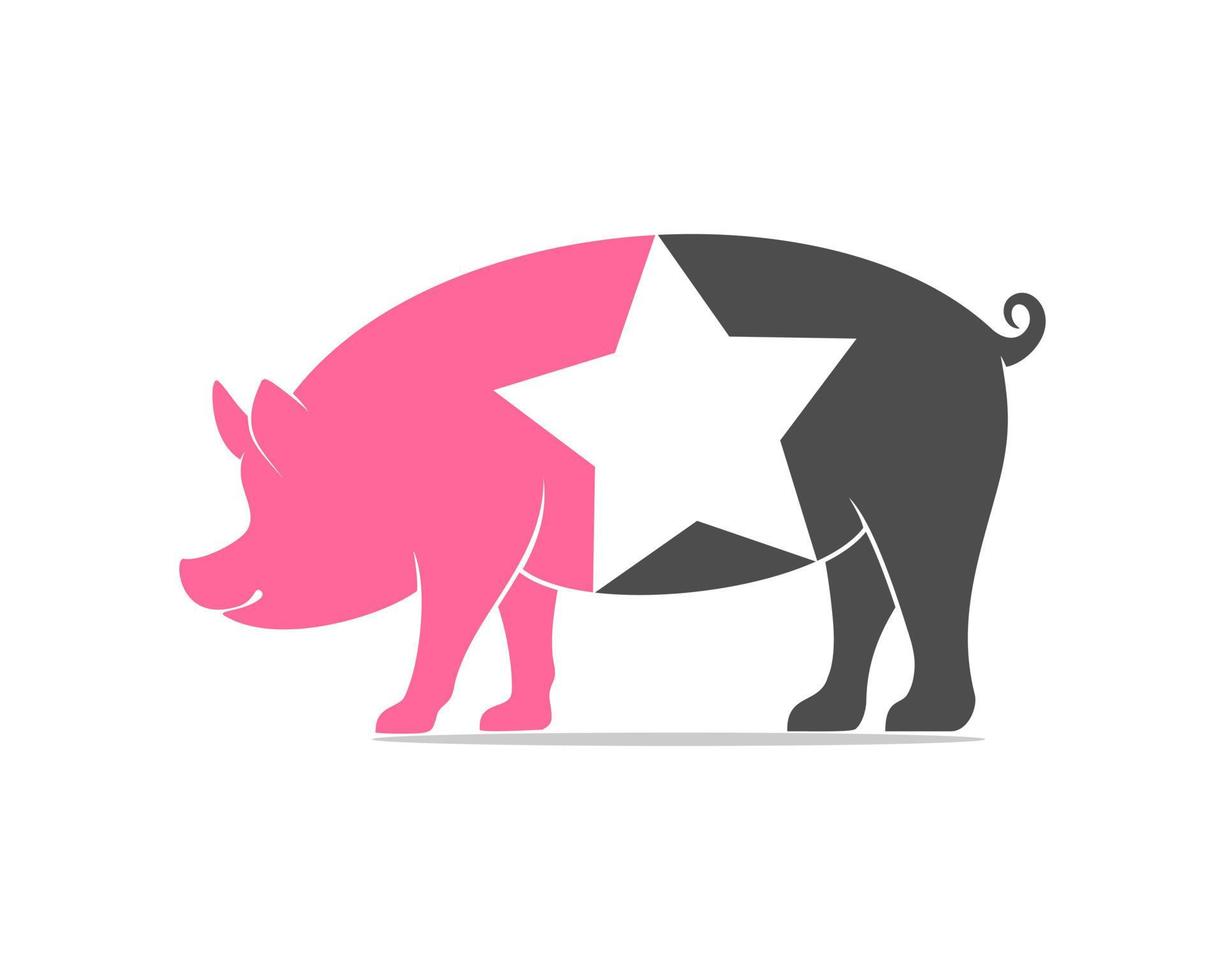 Fat pig with star inside vector