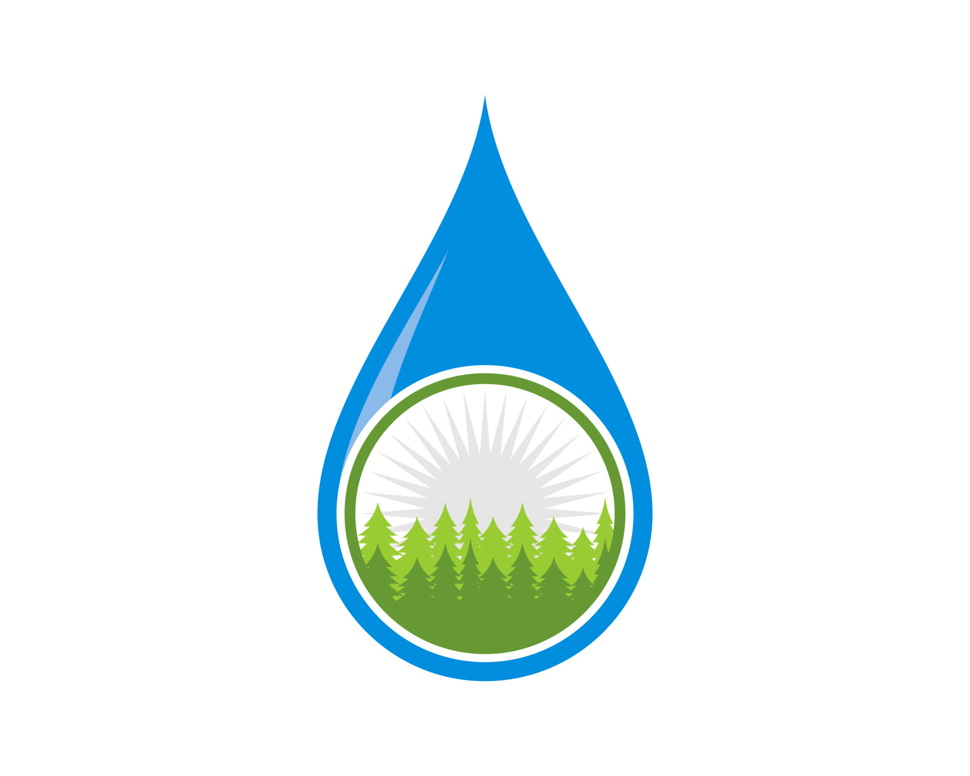 Water drop with nature forest inside 4750210 Vector Art at Vecteezy