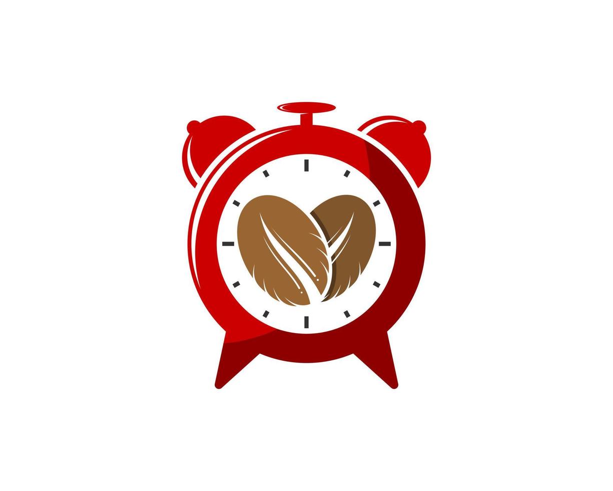 Alarm time with coffee bean inside vector