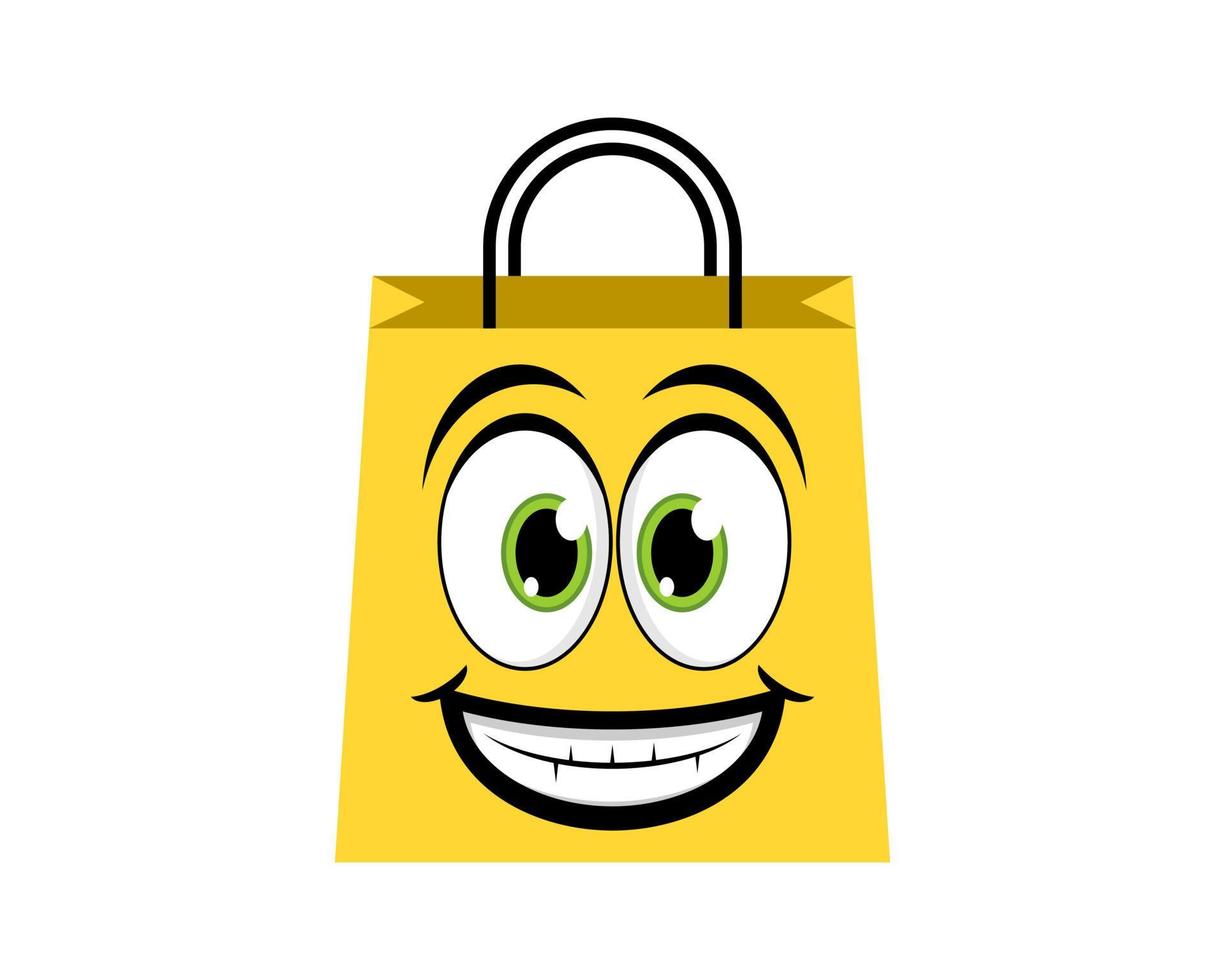 Shopping bag with smile face vector
