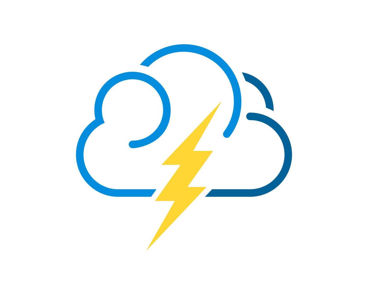 Simple cloud with electrical lightning inside vector