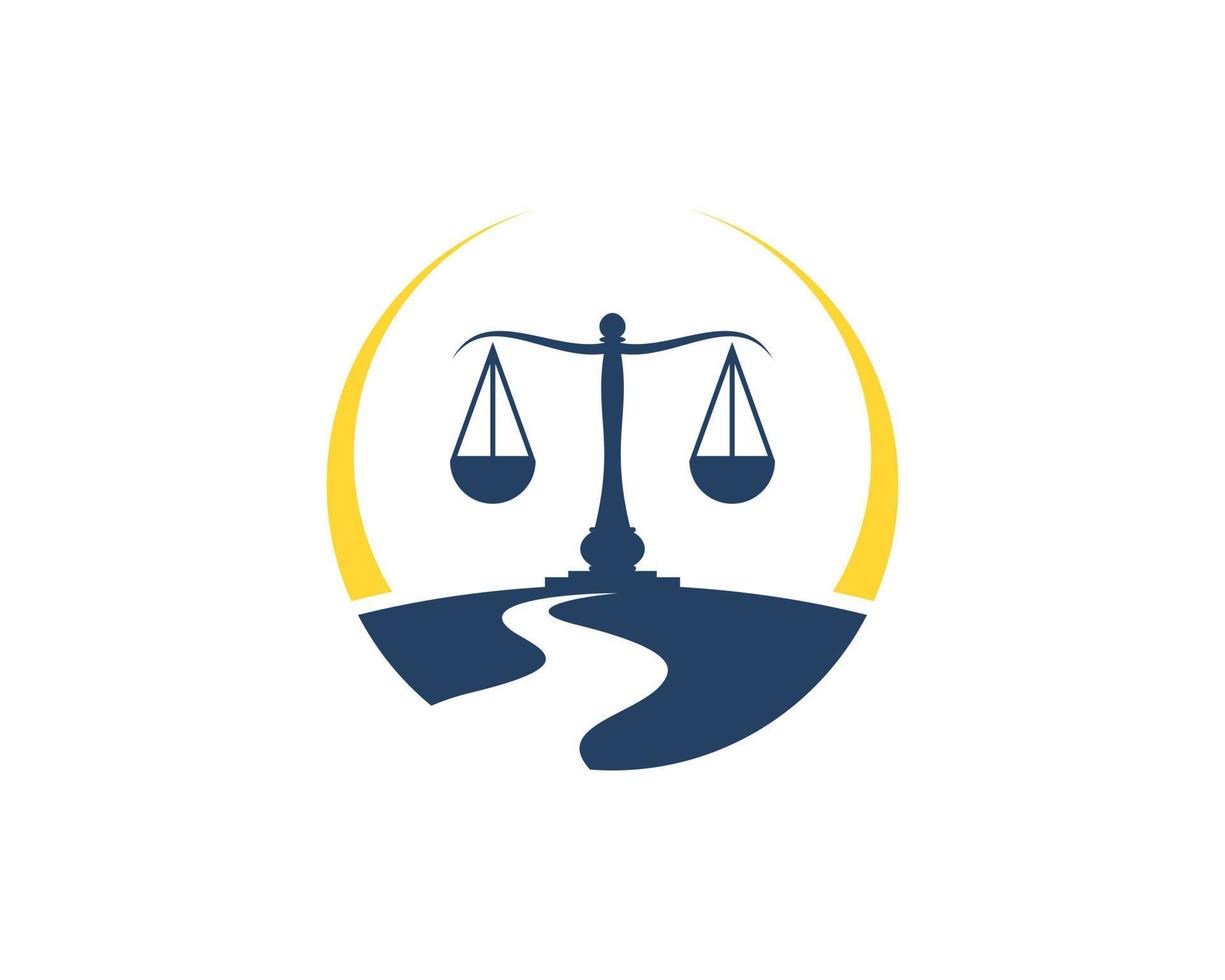 Road to law scale with yellow swoosh vector