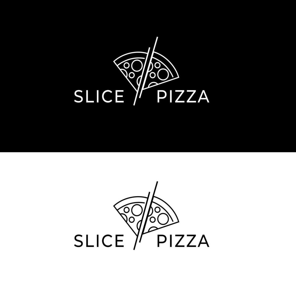 rebanada de pizza simple en dos fondos diferentes vector