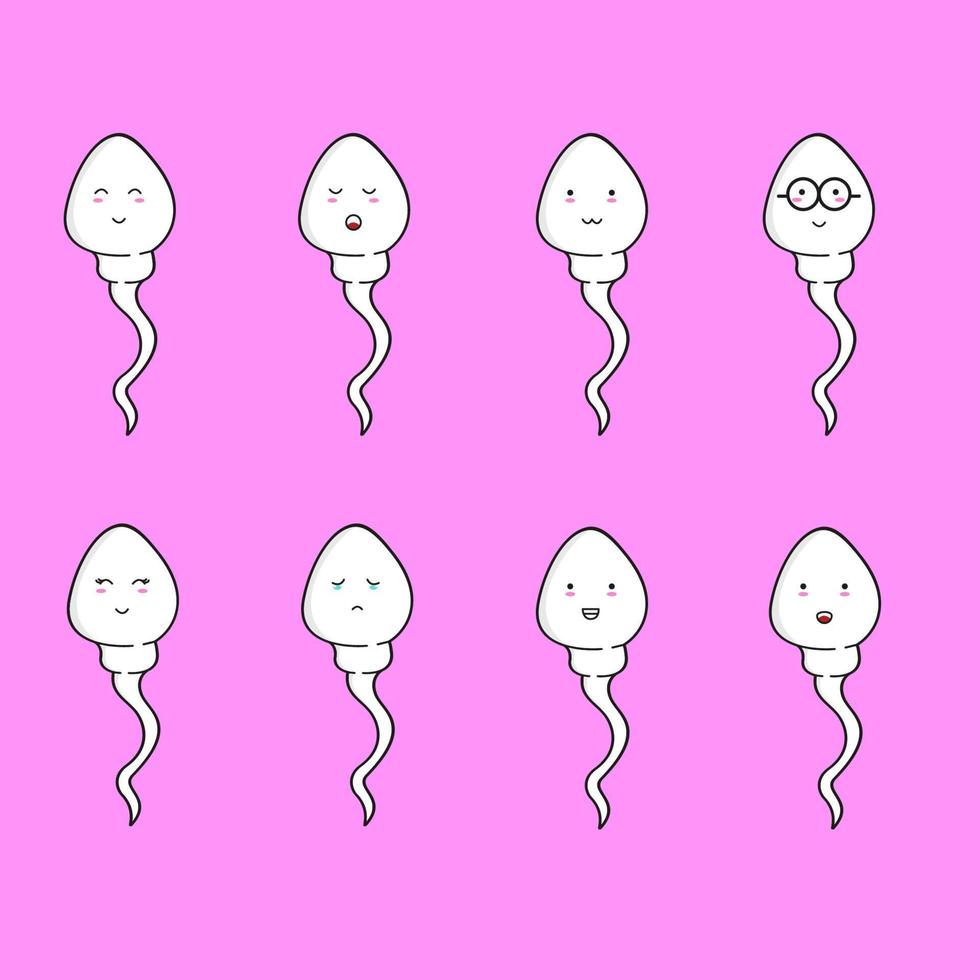 Sperm Bundle Cute Character vector