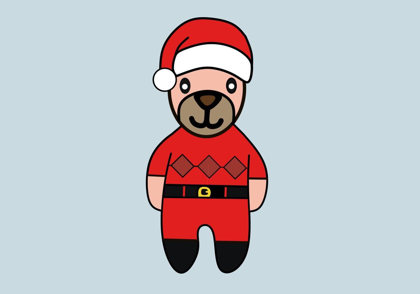 personaje de dibujos animados de vector de un perro de peluche con un tema del día de Navidad. perfecto para regalos de navidad