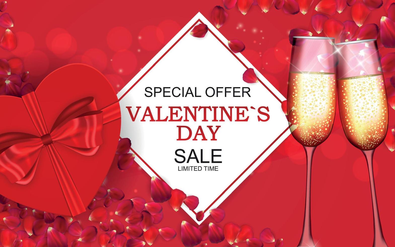 Valentines Day Sale, Discont Card. Vector Illustration. EPS10