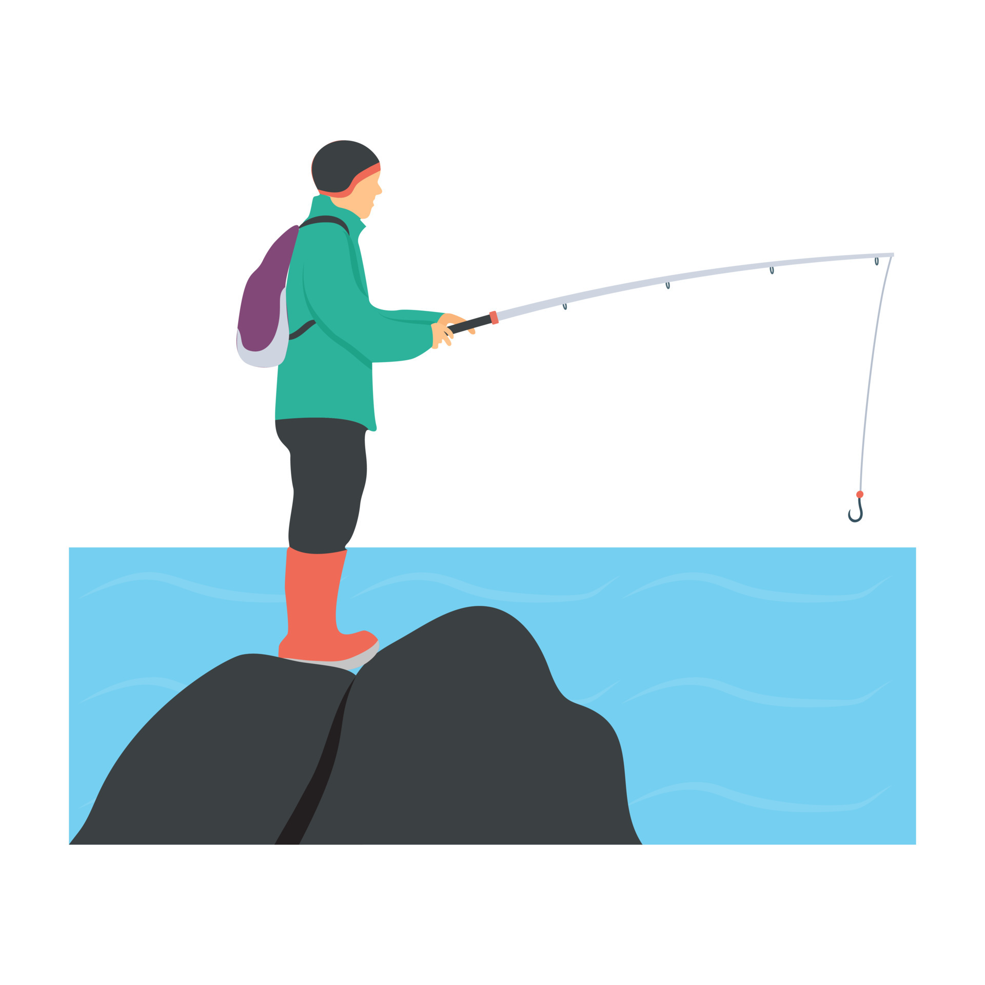 Fish Catching Concepts 4750791 Vector Art at Vecteezy