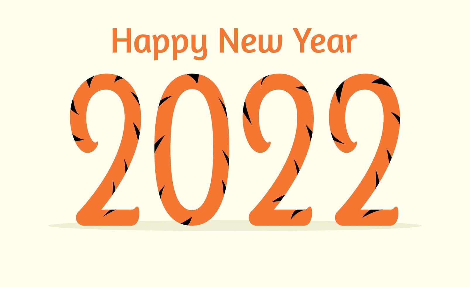 Happy chinese new year 2022 card. Funny numbers. Year of the tiger. vector