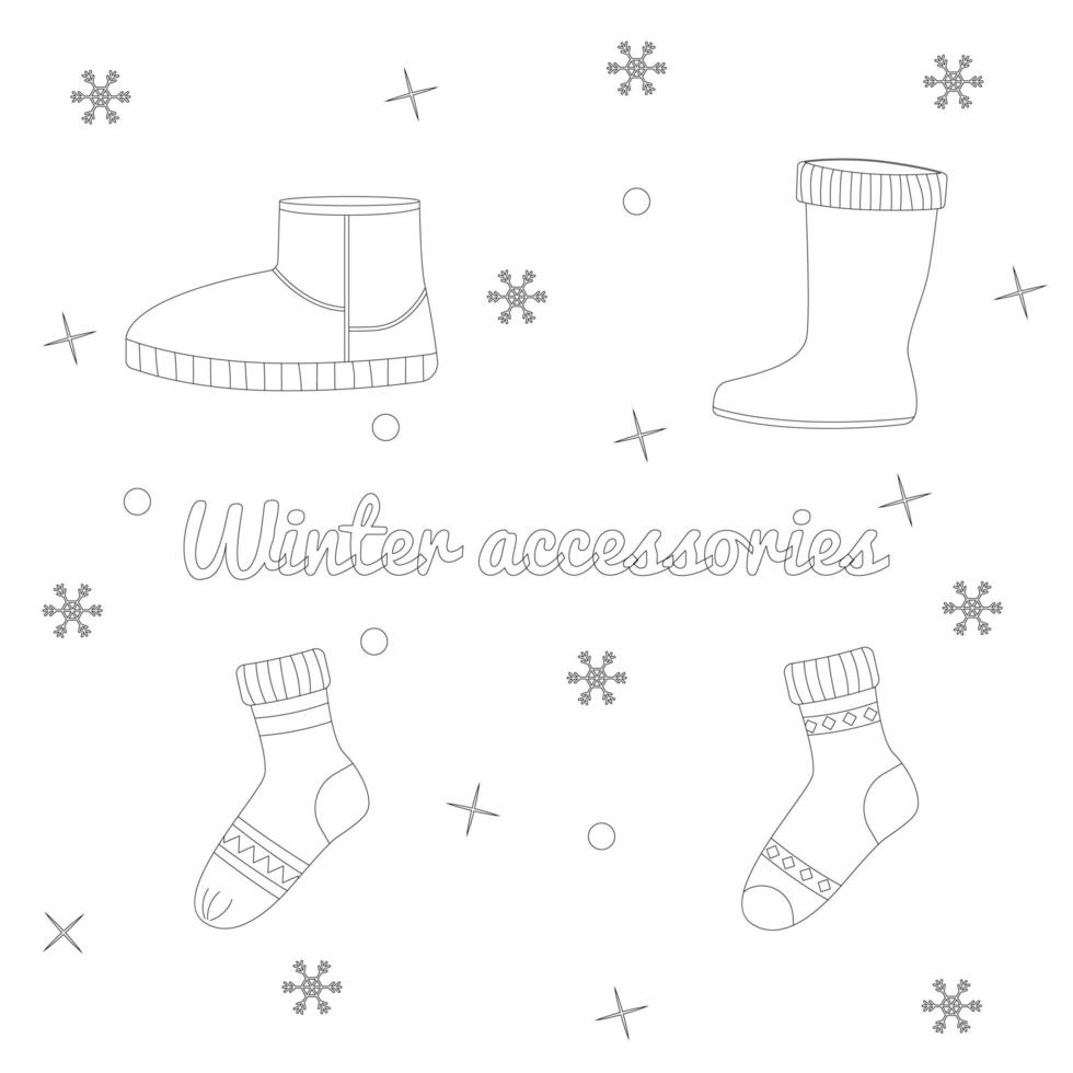 Beautiful winter clothing set, great design for any purposes. Flat ...