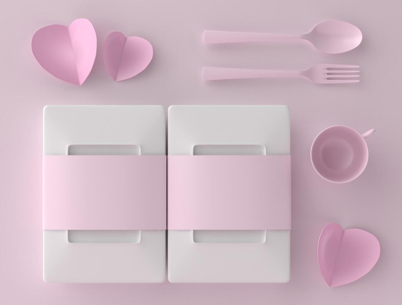 Paper food box with spoon and fork photo