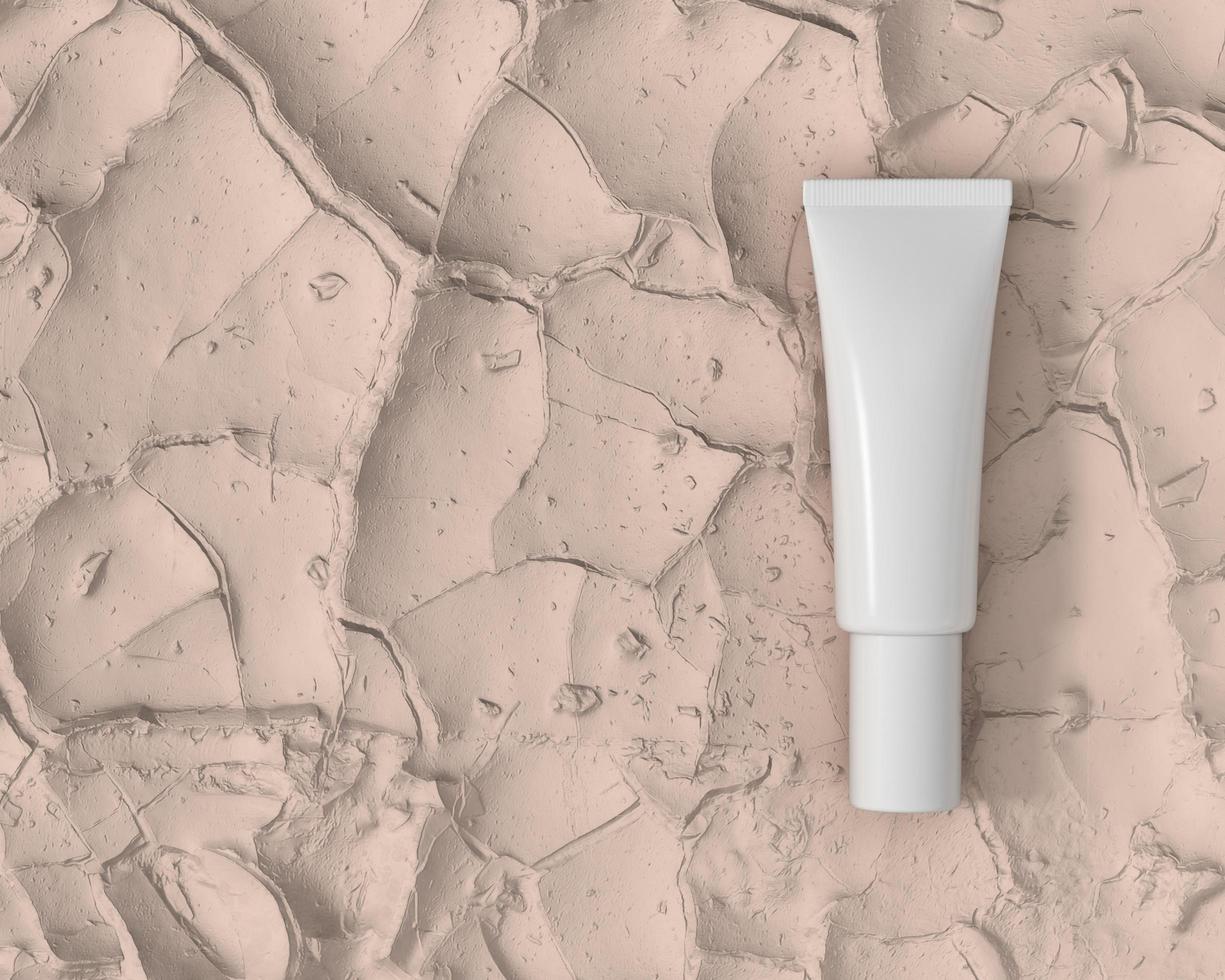 Squeeze tube for applying cream or makeup on a 3D clay patio style. photo