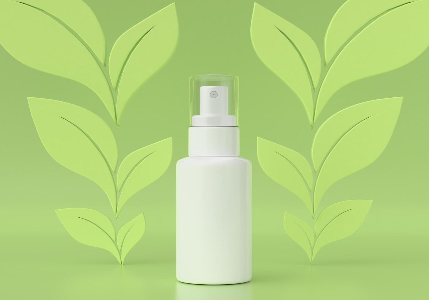 aerosol tube for medicine or cosmetics on green background photo