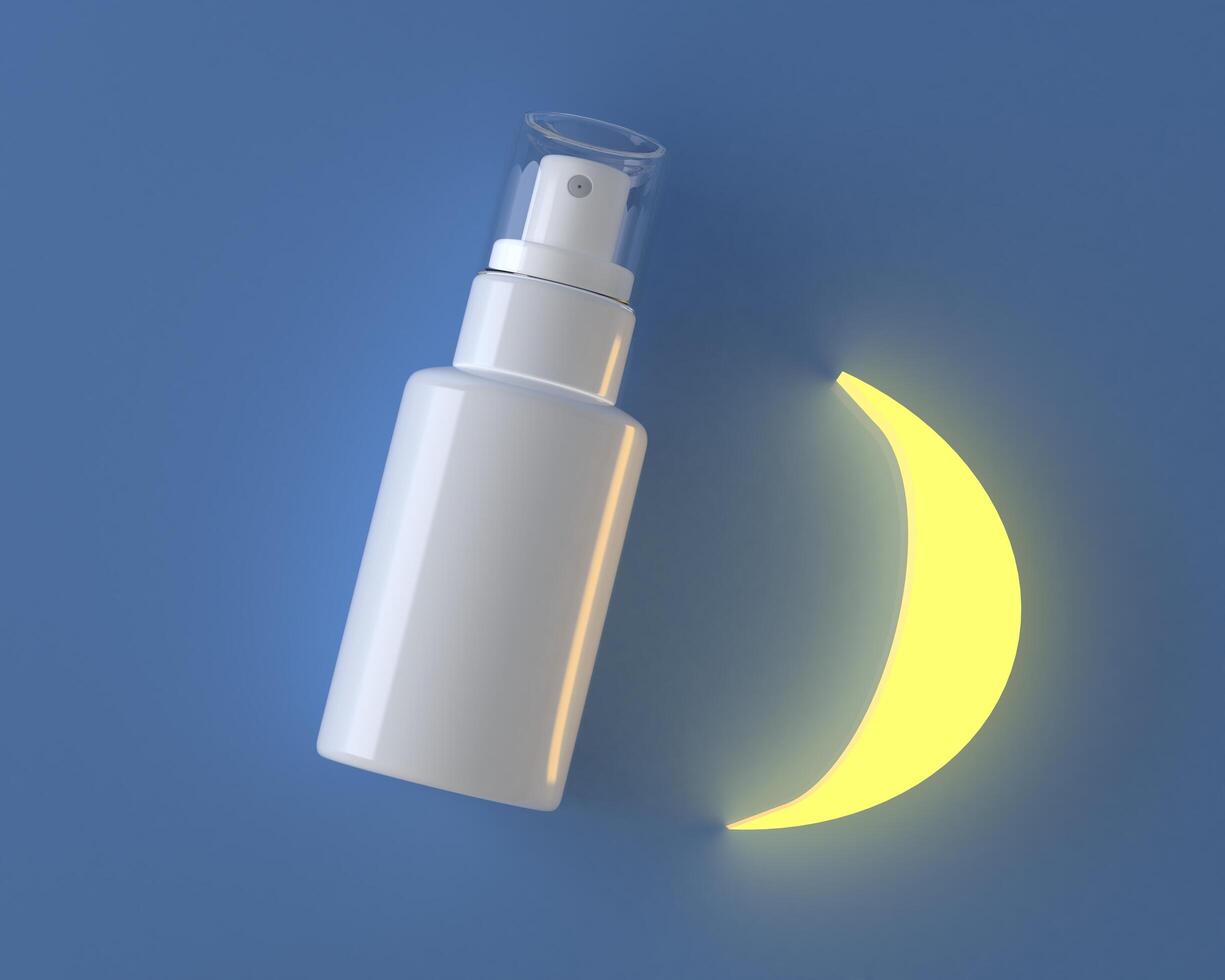 aerosol tube for medicine or cosmetics on blue background photo