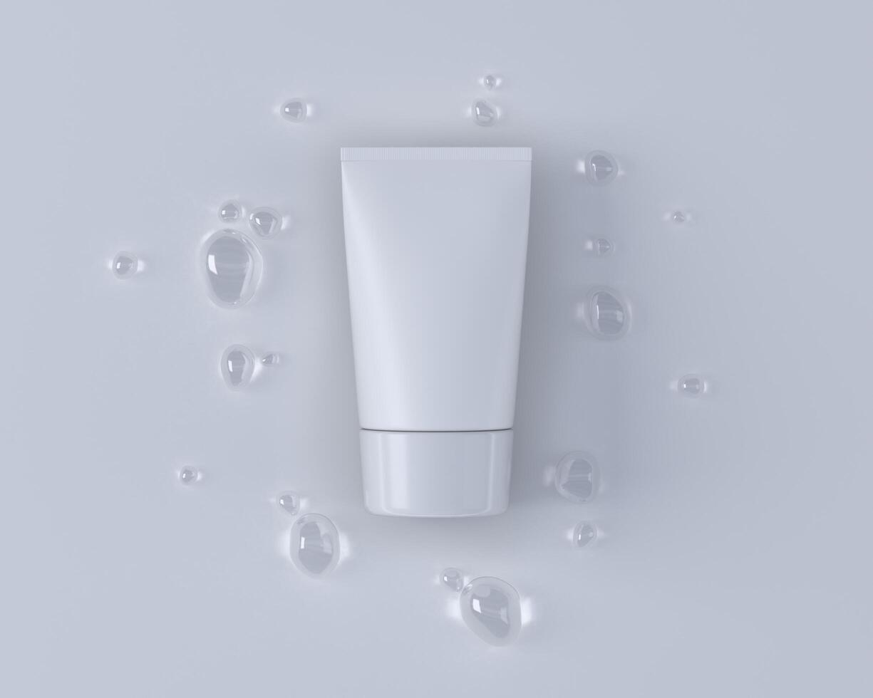 Squeeze tube for applying cream or cosmetics on a white background. photo