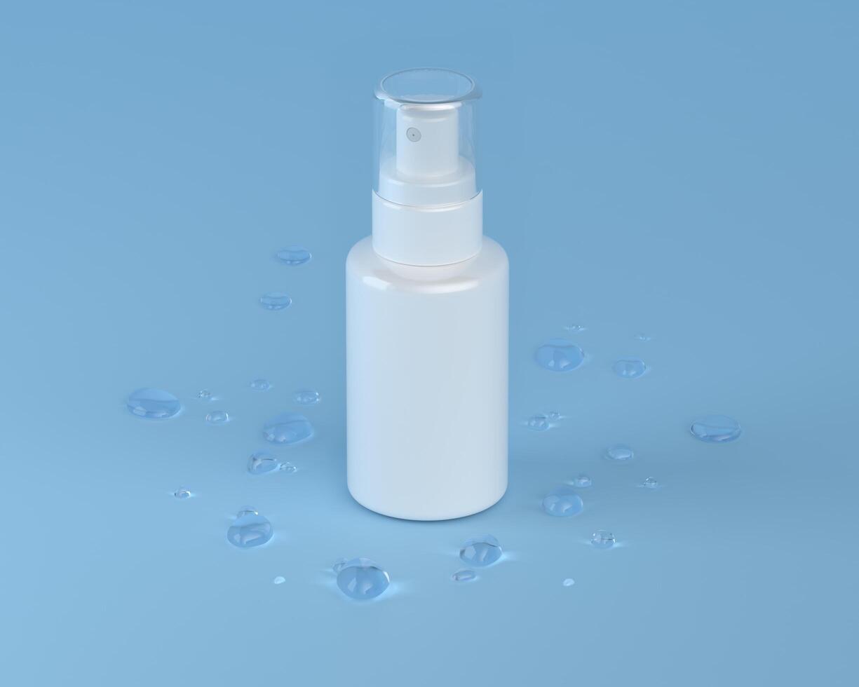 aerosol tube for medicine or cosmetics on blue background photo