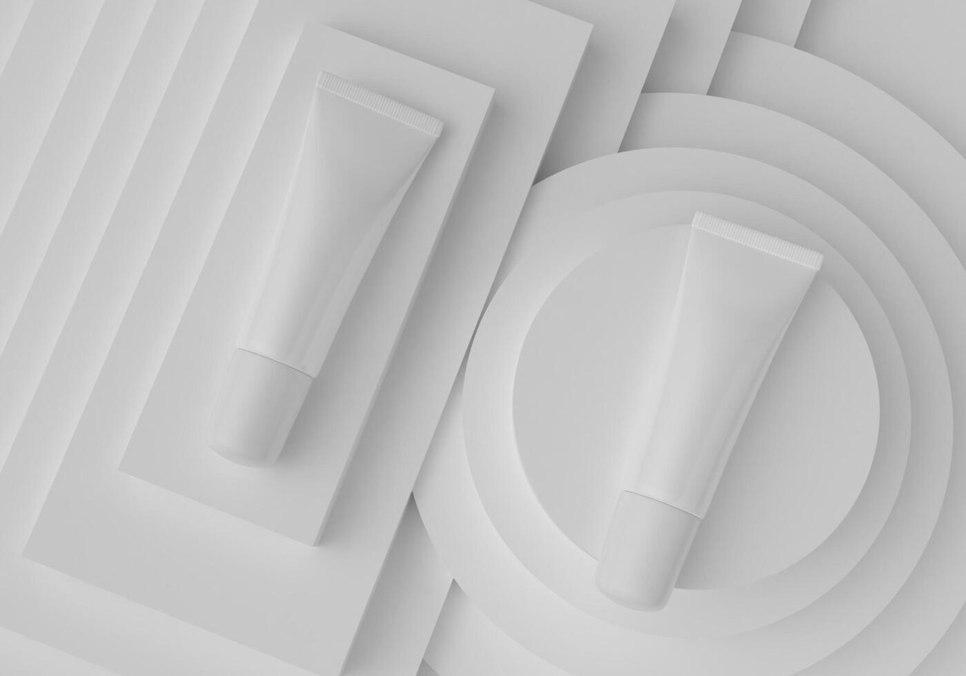 Squeeze tube for applying cream or cosmetics on a white background. photo