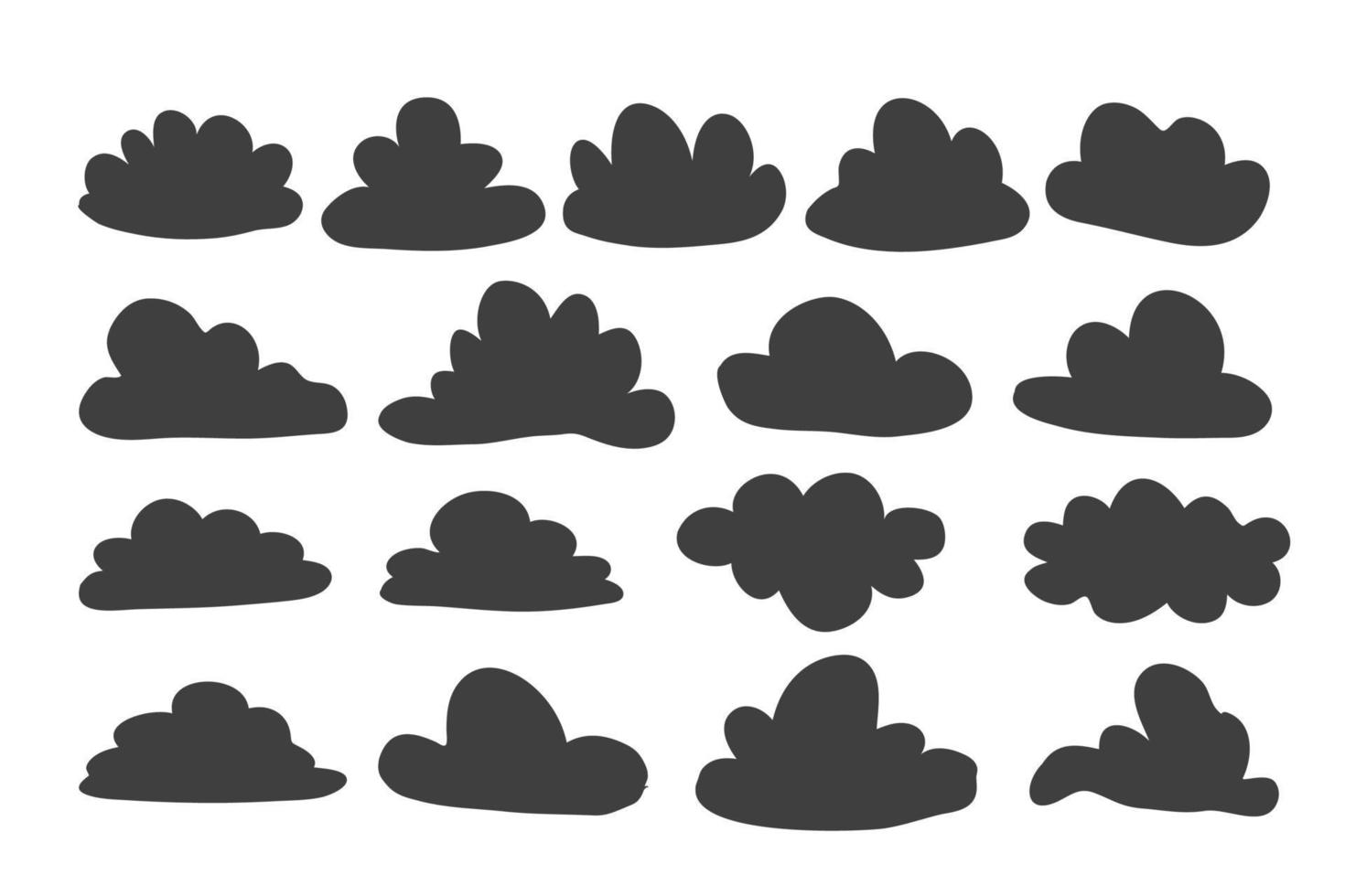 hand drawn cloud set in cartoon naive style vector