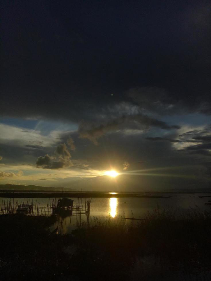 a Limboto lake view in the afternoon. photo