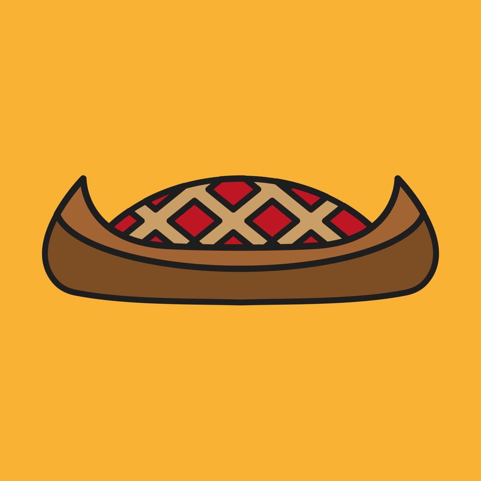 baking logo design in indian boat form vector