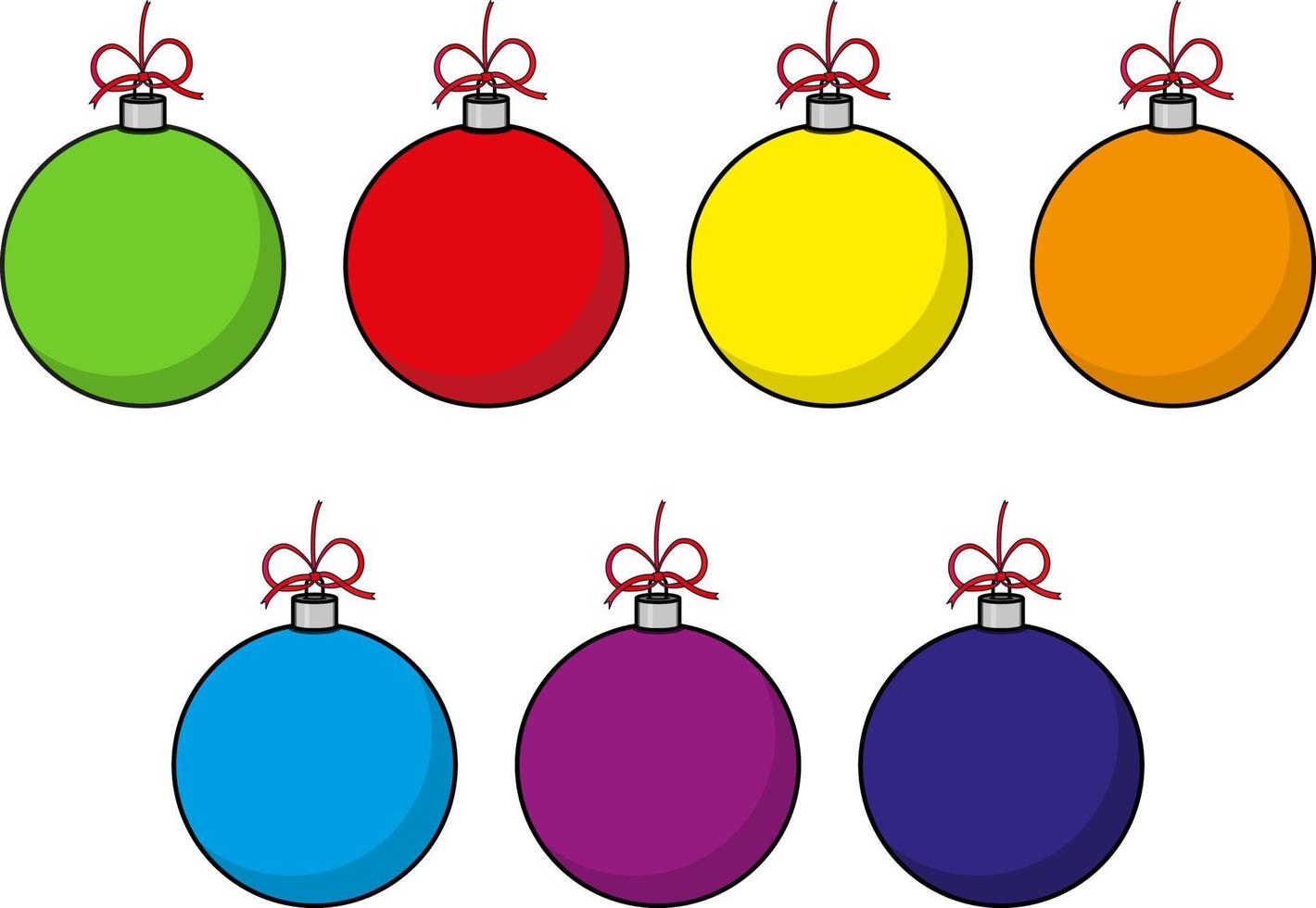 coloridas bolas de navidad. conjunto de decoraciones aisladas. ilustración vectorial vector