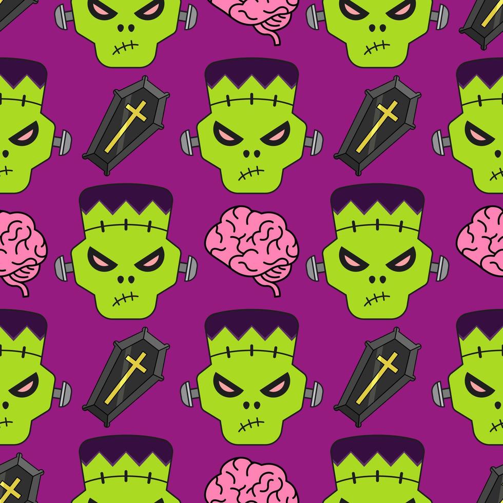 Seamless monster pattern for Halloween or for scary background vector