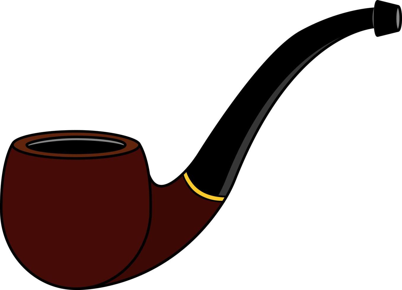 Vector tobacco pipe on white background