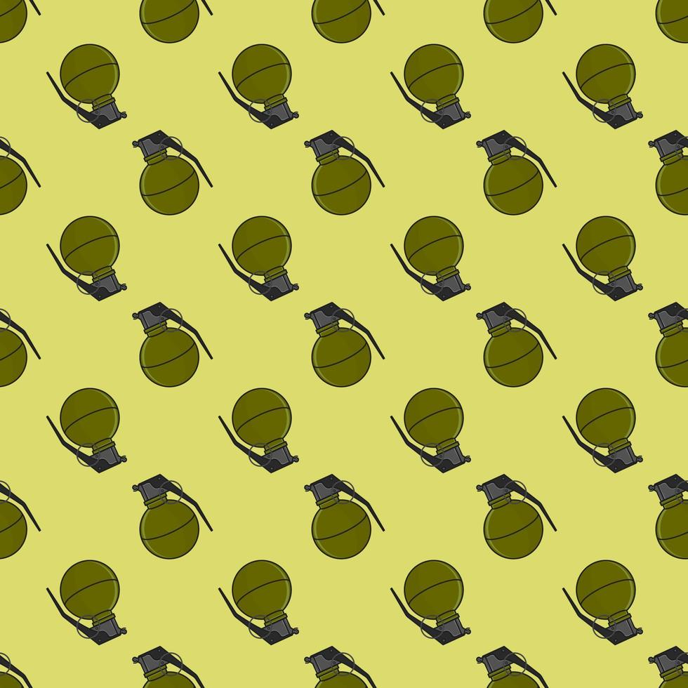 Hand grenade seamless pattern, vector illustration
