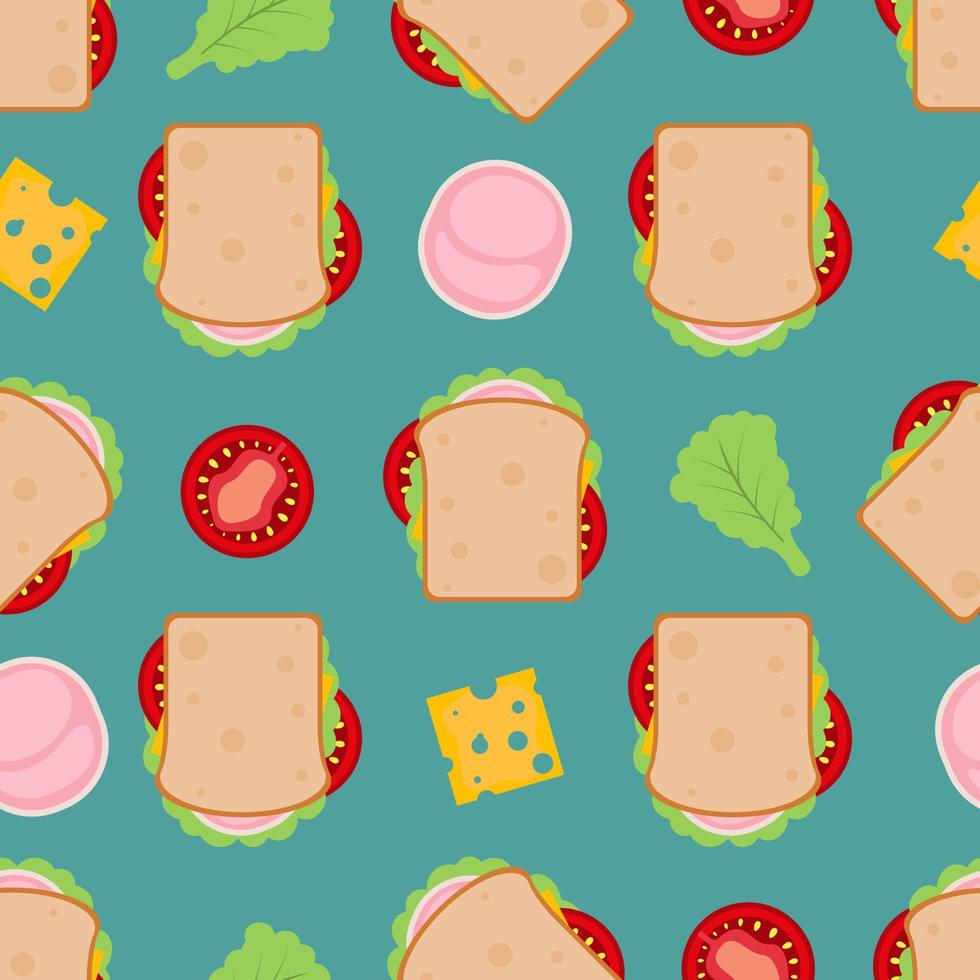 Vector illustration of a sandwich seamless pattern