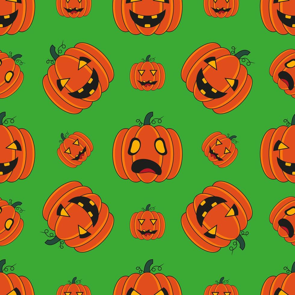 Pumpkin seamless pattern for Halloween holiday vector