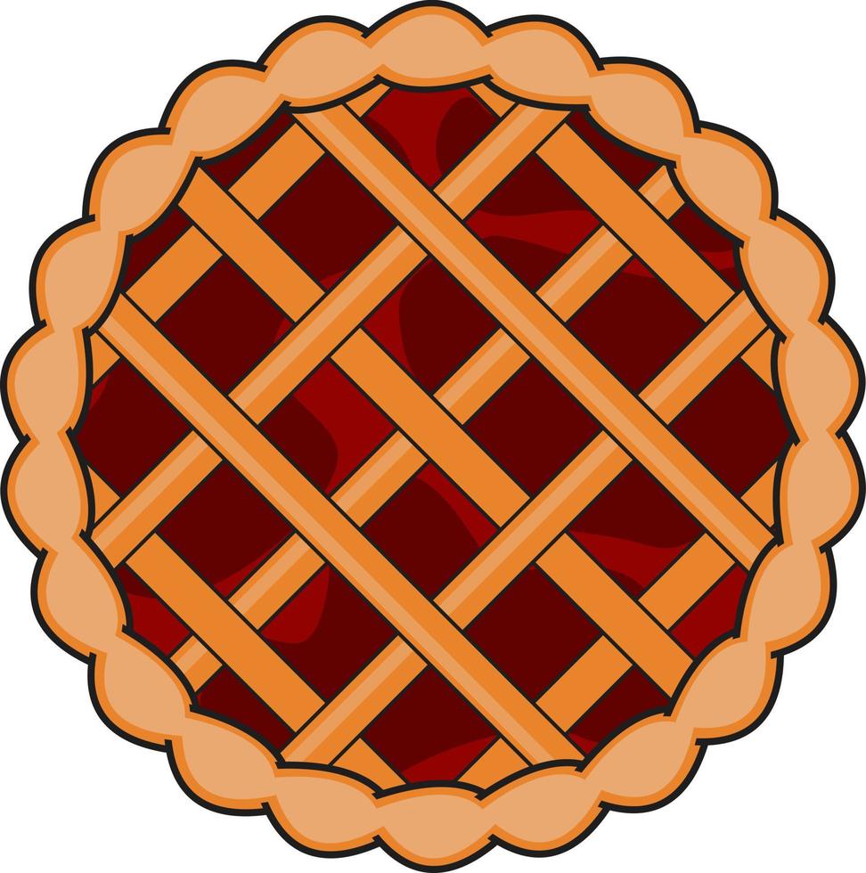 Wicker pie icon on white background, vector illustration