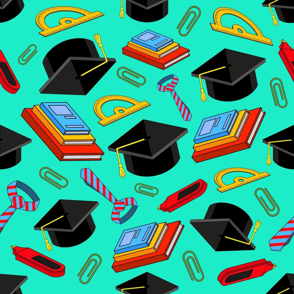 Education seamless pattern for students day vector