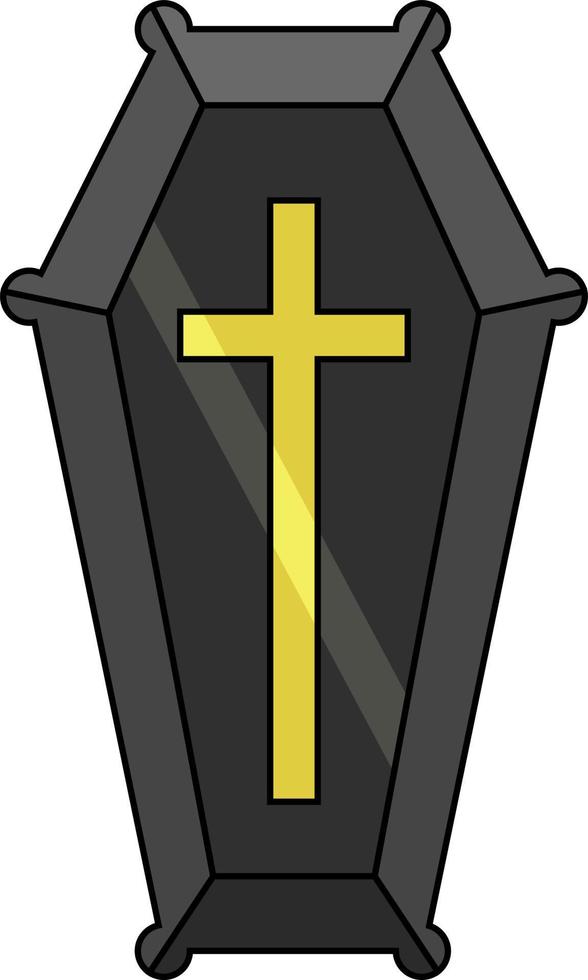 Coffin illustration for Halloween collage or another scary project vector